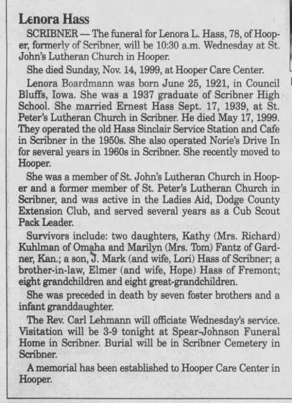 Clipping from Fremont Tribune